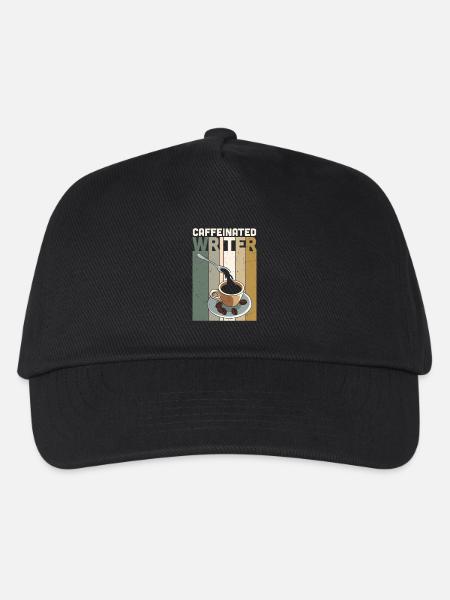 Koffeinhaltiger Schriftsteller schreibt Romanautor - Kinder Basecap - Schwarz