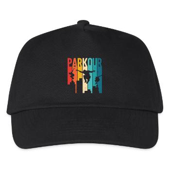 Retro Vintage Parkour City Skyline Silhouette - Kinder Basecap - Schwarz - Vorne