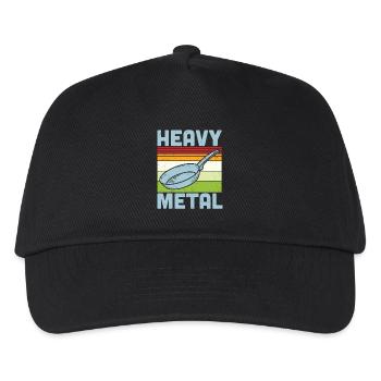 Cooking Quote Heavy Metal Iron Frying Pan Cook - Kids’ Baseball Cap - black - Front