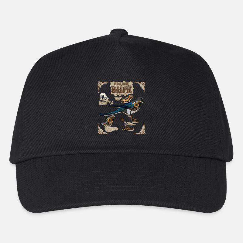 Steampunk Uhrwerk Magpie - Kinder Basecap - Schwarz