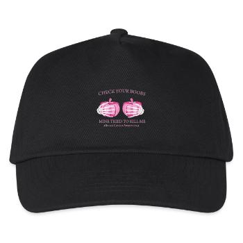 Check Your Boobs Breast Cancer Pumpkin - Kids’ Baseball Cap - black - Front