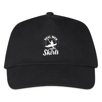 Kayaking Quote River Kayaking Real Men Wear SKIRTS - Kids’ Baseball Cap - black - Front