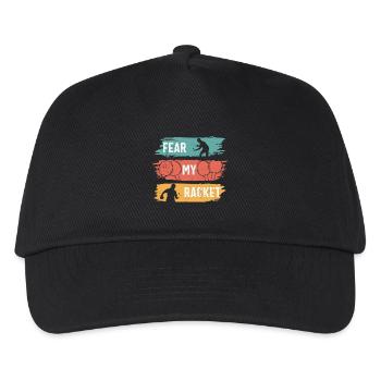 Tischtennis Ping Pong Fear My Racket - Kinder Basecap - Schwarz - Vorne