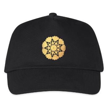 Fleur Mandala Or Yoga Ornement Sun Center om - Casquette de baseball Enfant - noir - Devant