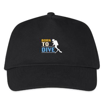 Scuba Diving Quote Scuba Diving Born To Dive - Kinder Basecap - Schwarz - Vorne