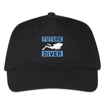 Scuba Diving Quote Scuba Diving Design Future Dive - Kinder Basecap - Schwarz - Vorne