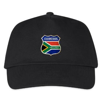 Johannesburg Südafrika Wappen Flaggen Design - Kinder Basecap - Schwarz - Vorne