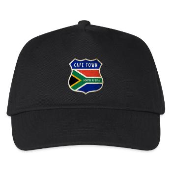 Kapstadt Südafrika Wappen Flaggen Design - Kinder Basecap - Schwarz - Vorne