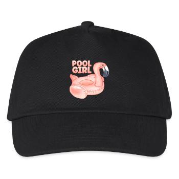 Pool Girl Flamingo Swimming Ring Fête d’été - Casquette de baseball Enfant - noir - Devant