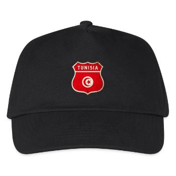 Tunesien Wappen Flaggen Design - Kinder Basecap - Schwarz - Vorne