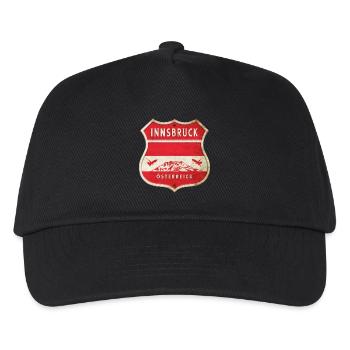 Innsbruck Österreich Wappen Flaggen Design - Kinder Basecap - Schwarz - Vorne