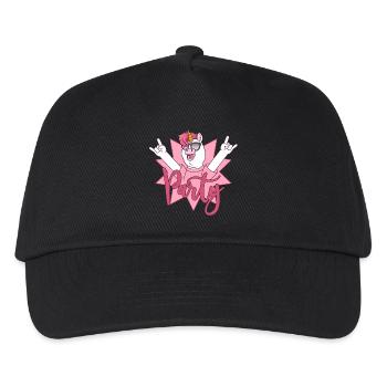 Party Einhorn  - Kinder Basecap - Schwarz - Vorne