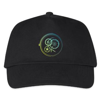 Meisterwerk Uhren Uhr Mechanik Farben icon Logo - Kinder Basecap - Schwarz - Vorne