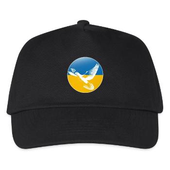 Ukraine Friedenstaube - Kinder Basecap - Schwarz - Vorne