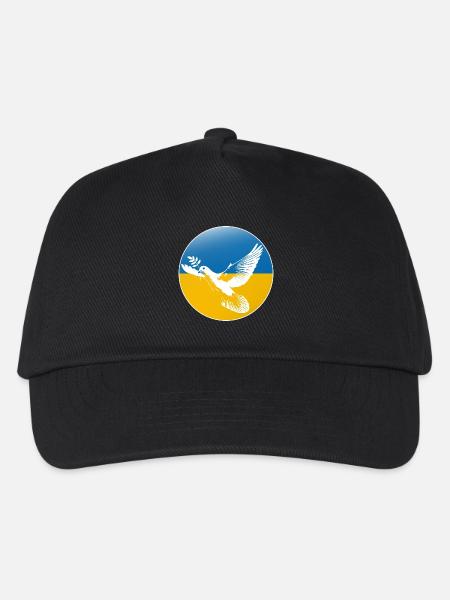 Ukraine Friedenstaube - Kinder Basecap - Schwarz