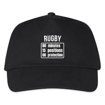 Rugby, Rugby-Sport, Rugby-Humor - Kinder Basecap - Schwarz - Vorne