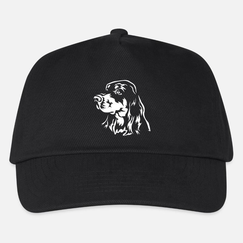 Gordon Setter Kopf "Black Edition" - Kinder Basecap - Schwarz