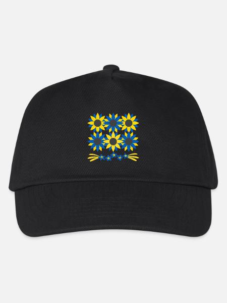 Ukraine| Ich unterstütze Ukraine Sunflower - Kinder Basecap - Schwarz