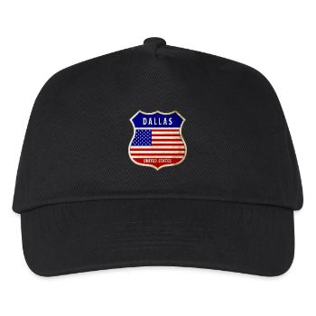 Dallas USA United States Wappen Flaggen - Kinder Basecap - Schwarz - Vorne