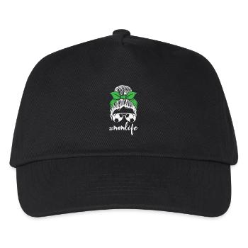 Soccer Mom Life Messy Bun Sunglasses Bandana - Kids’ Baseball Cap - black - Front