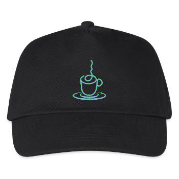 Kaffeetasse Kaffeeliebhaber Kaffee Trinken - Kinder Basecap - Schwarz - Vorne