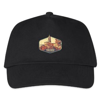 Badge retro, Toulouse France est ma ville natale - Casquette de baseball Enfant - noir - Devant