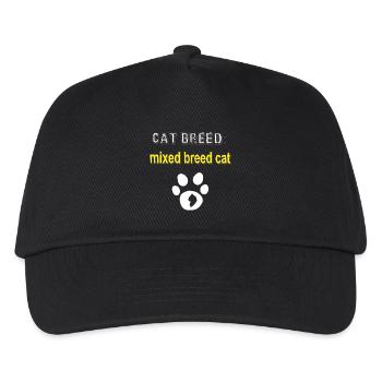 cat Breed: Mixed Breed Cat, Tier Tatzen, mix Katze - Kinder Basecap - Schwarz - Vorne