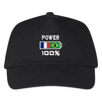 Le Brésil et la France alimentent 100% - Casquette de baseball Enfant - noir - Devant