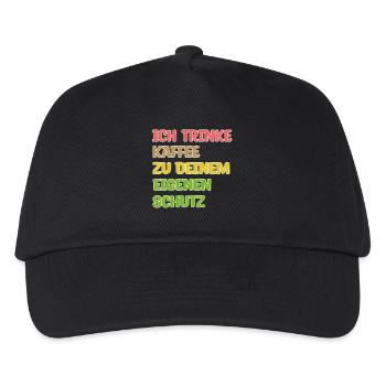 Kaffeeliebhaber Humorvoll Kaffee Trinken Statement - Kinder Basecap - Schwarz - Vorne