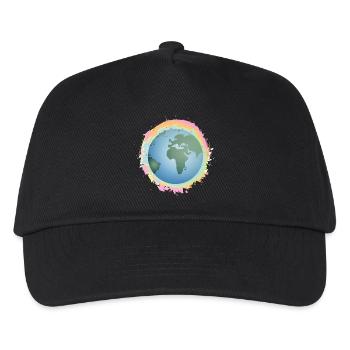 colorful planet Earth with green continents - Kids’ Baseball Cap - black - Front