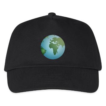 blue planet Earth with green continents - Kids’ Baseball Cap - black - Front