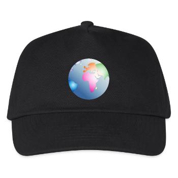 blue planet Earth with colorful continents - Kids’ Baseball Cap - black - Front