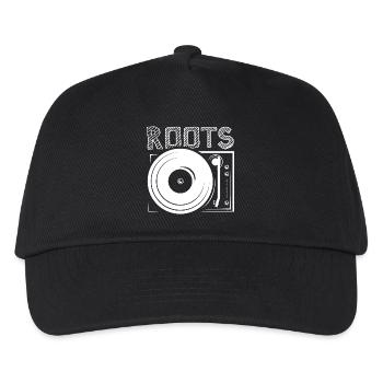 turntable dj djing turntables roots Plattenspieler - Kinder Basecap - Schwarz - Vorne