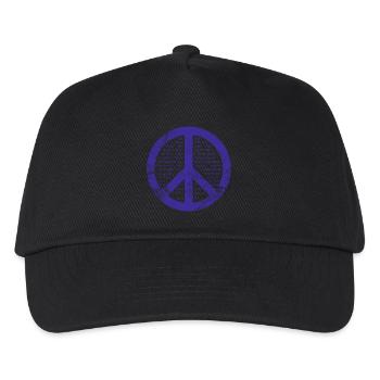 Blaues Friedensschild. Frieden in vielen Sprachen. - Kinder Basecap - Schwarz - Vorne