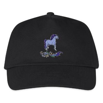 Cool Pferde Islandpferde Pferdeliebe Haflinger - Kinder Basecap - Schwarz - Vorne