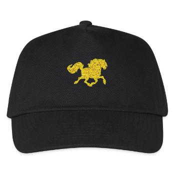 Pferdeliebe Pferde Cool Islandpferde Pferdenarr - Kinder Basecap - Schwarz - Vorne