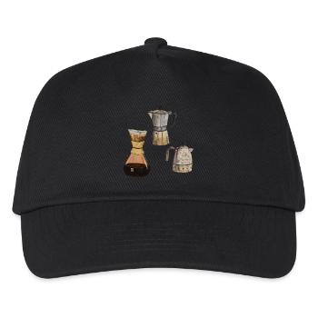 3x coffee pots coffee Elexier of life - Kids’ Baseball Cap - black - Front