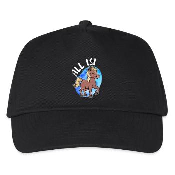 Islandponys Pony Statement Islandpferde Pferdenarr - Kinder Basecap - Schwarz - Vorne