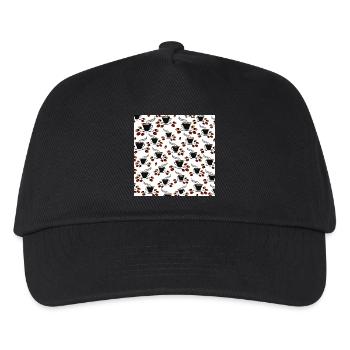kaffeetassen Kaffeebohnen Küchenmuster - Kinder Basecap - Schwarz - Vorne