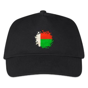 Madagaskar Flaggen Klecks - Kinder Basecap - Schwarz - Vorne