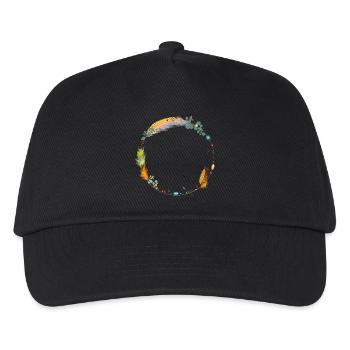 cadre délicat fait de plumes et de symboles ethno - Casquette de baseball Enfant - noir - Devant