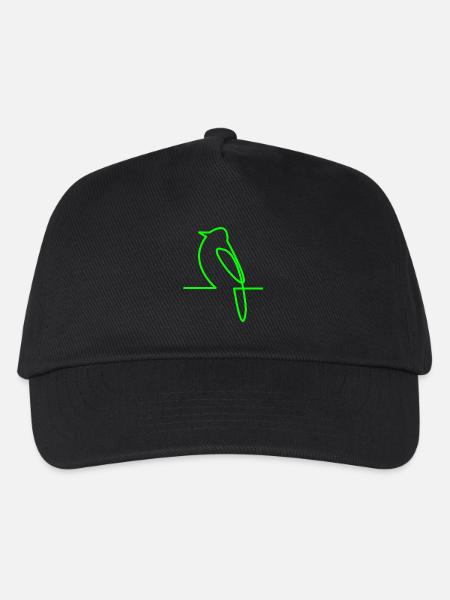 Leuchtender Vogel Linienkunst - Kinder Basecap - Schwarz