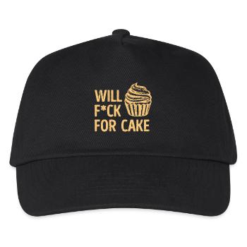 Süßigkeiten Humorvoll Statement Torte Cupcake - Kinder Basecap - Schwarz - Vorne