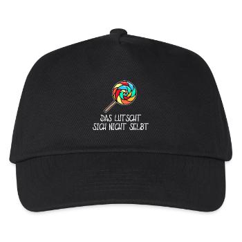 Bonbon Statement Süßigkeiten Lecker Zucker - Kinder Basecap - Schwarz - Vorne