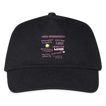 daily affirmations - Kids’ Baseball Cap - black - Front