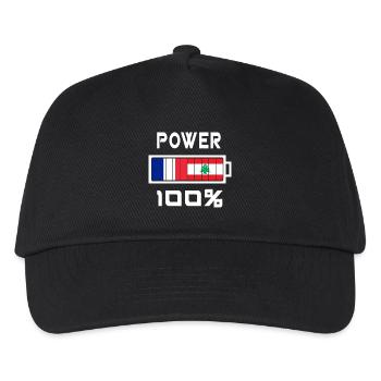 Lebanon and France Power 100% - Kids’ Baseball Cap - black - Front