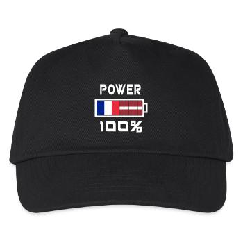 Latvia and France Power 100% - Kids’ Baseball Cap - black - Front
