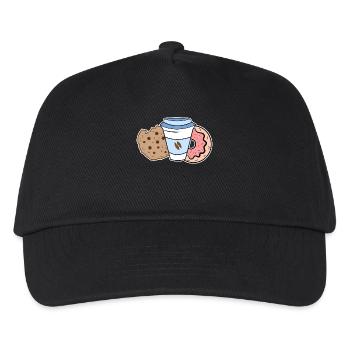 Süßigkeiten Kekse Donut Lecker Naschen Nachspeise - Kinder Basecap - Schwarz - Vorne