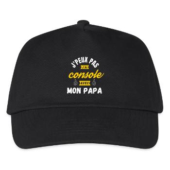 j peux pas j ai console avec mon papa - Casquette de baseball Enfant - noir - Devant