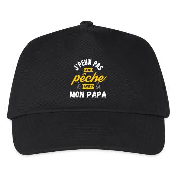 Ich kann nicht mit meinem Vater angeln - Kinder Basecap - Schwarz - Vorne